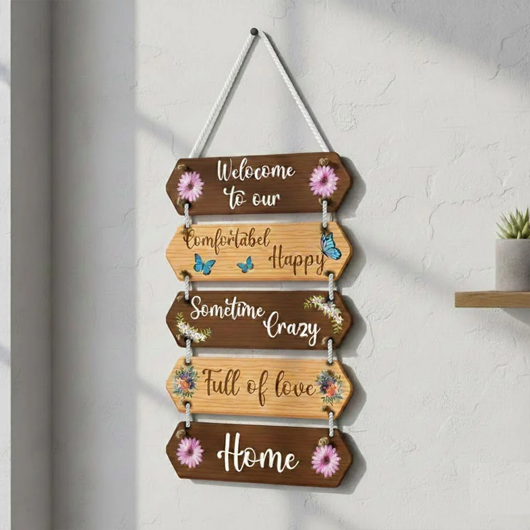 Welcome Home Wooden Hanging Wall Décor (9×14”) - Image 4