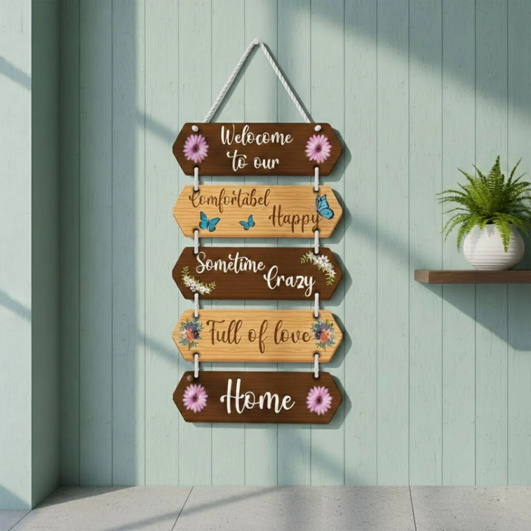 Welcome Home Wooden Hanging Wall Décor (9×14”) - Image 5
