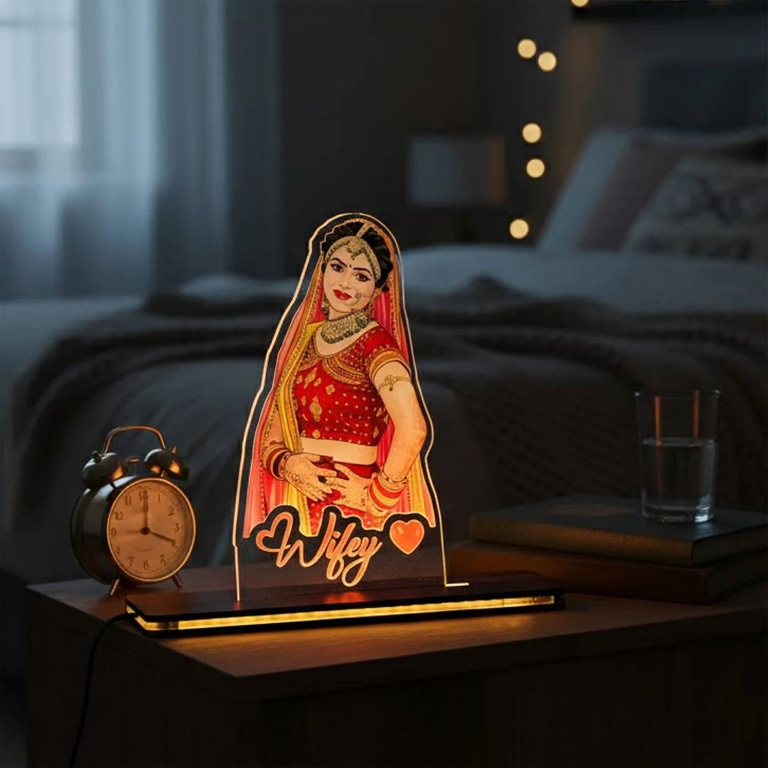 Wifey Acrylic LED Photo Lamp (5×7")