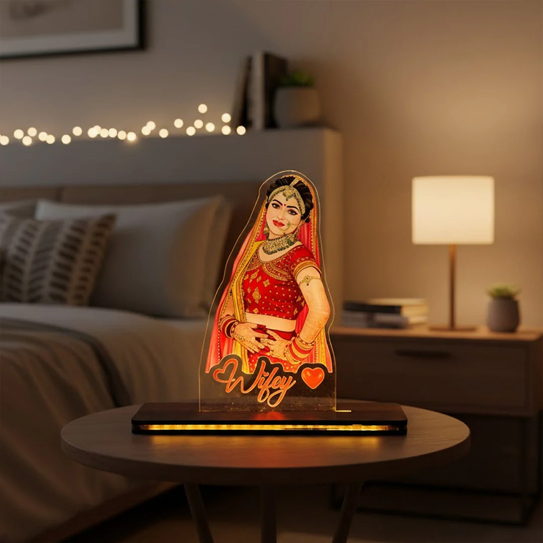 Wifey Acrylic LED Photo Lamp (5×7") - Image 3
