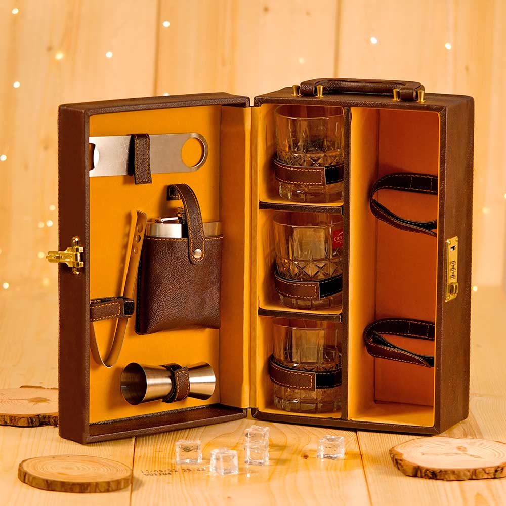 Brown Portable Wine Bar Set - Image 5