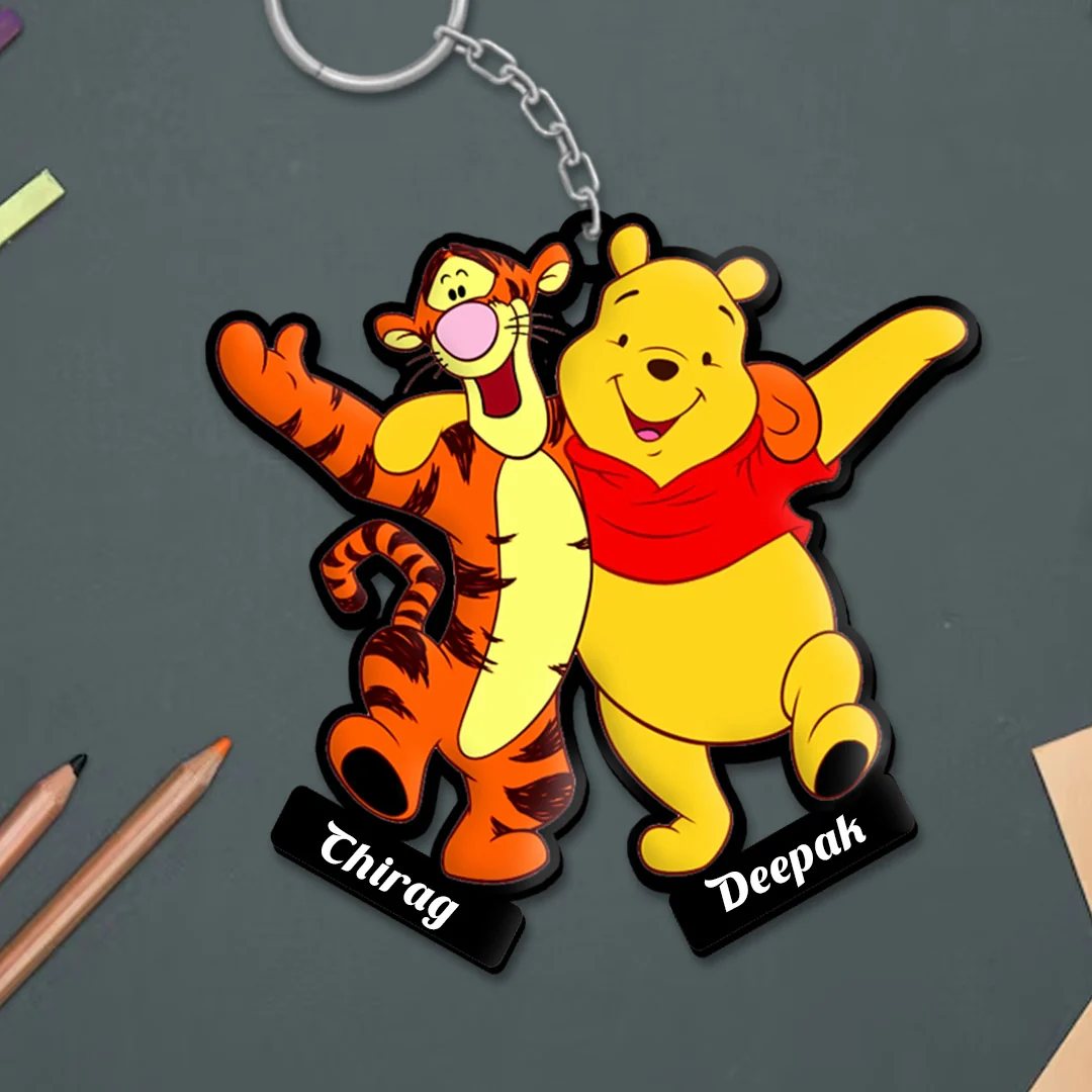 Winnie the Pooh Keychain with Name