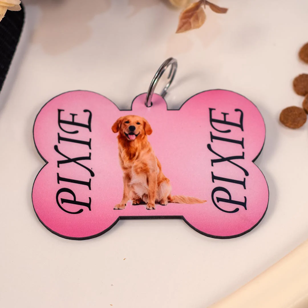 Customized Wooden Dog Name Tag - Bone - Image 5