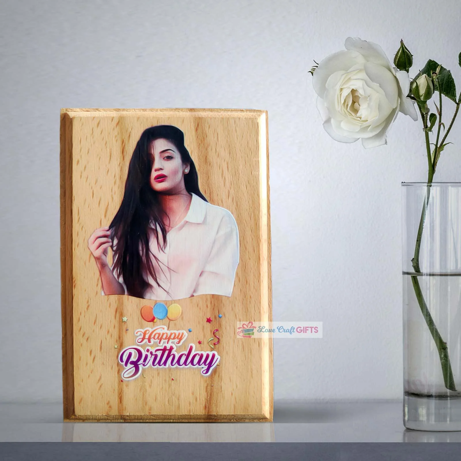 Wooden Slice With Pic and Name - Image 3