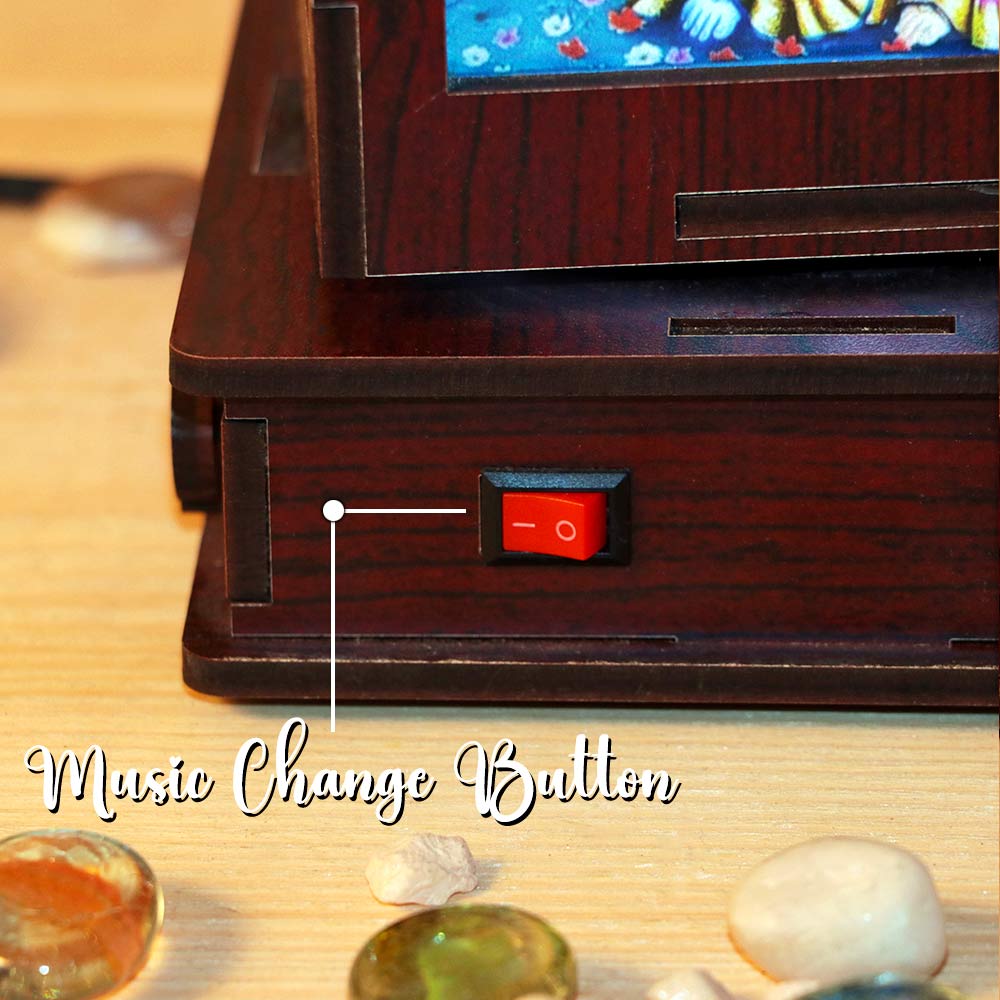 Wooden Rotating Table Lamp With Music Speaker - Image 6