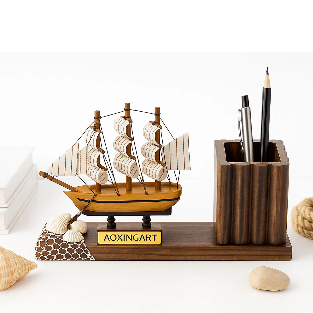 Wooden Ship Desk Organizer - Image 2