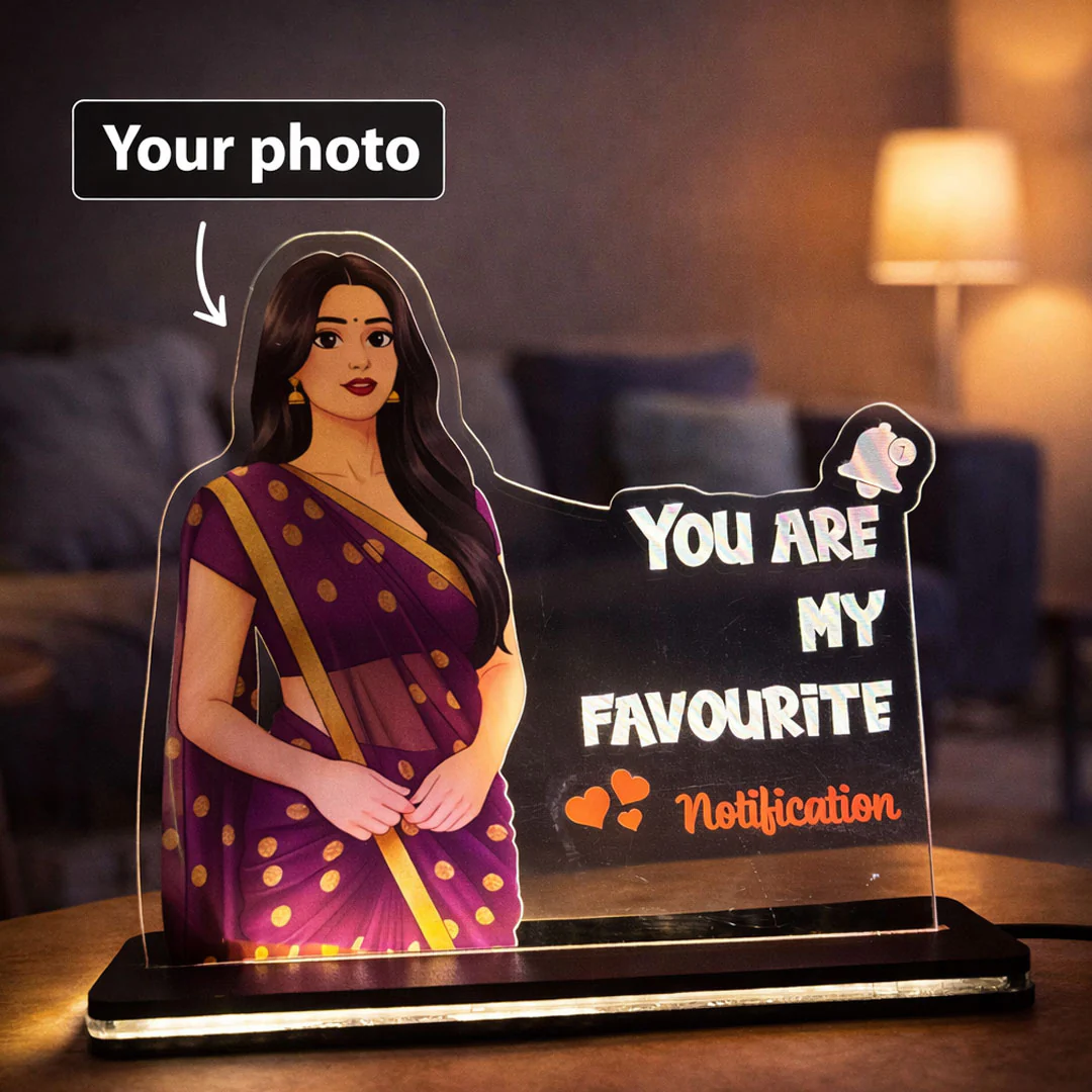 You Are My Favourite Notification – Personalized Acrylic LED Table Lamp - Image 2