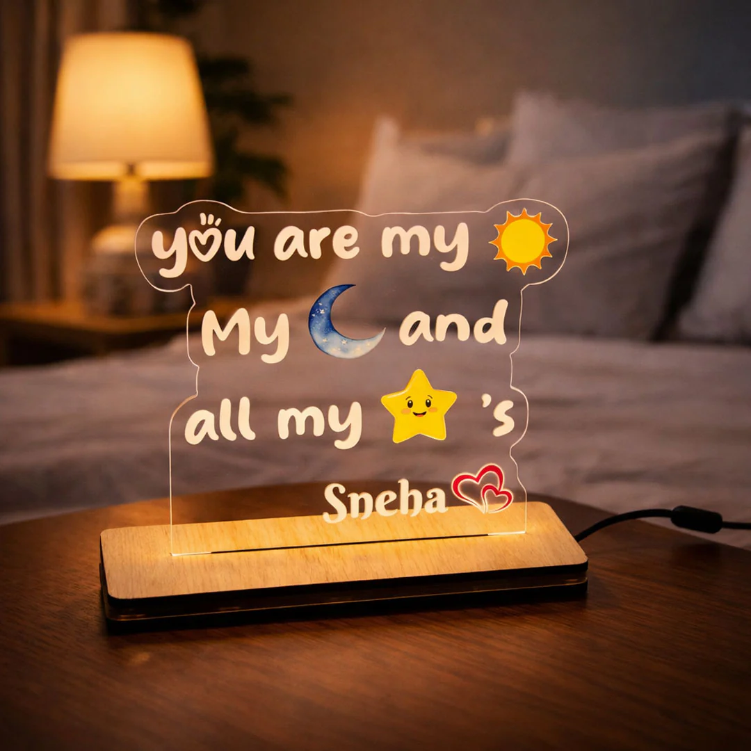 You Are My Sun, Moon & Stars – Personalized Name Acrylic LED Lamp