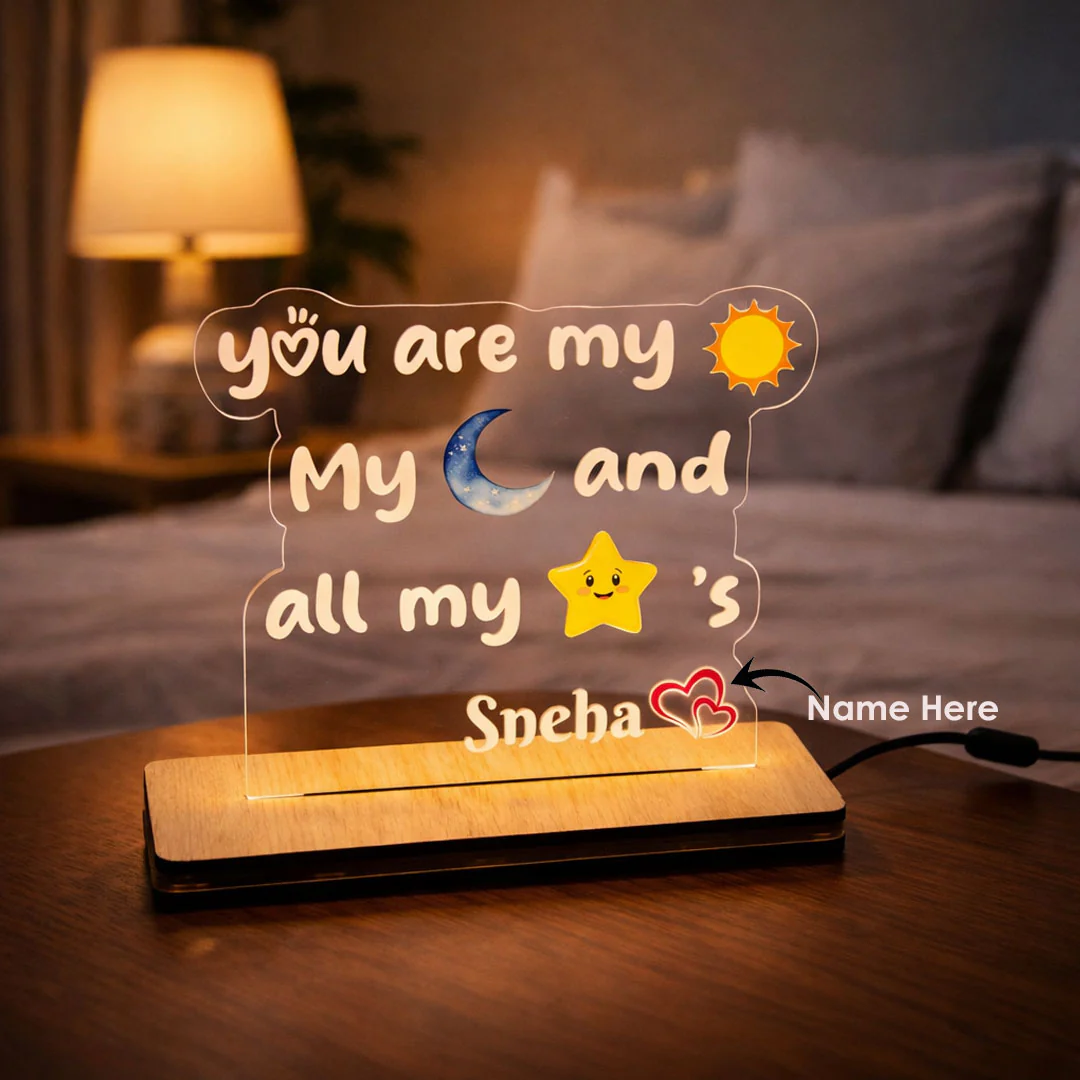 You Are My Sun, Moon & Stars – Personalized Name Acrylic LED Lamp - Image 4