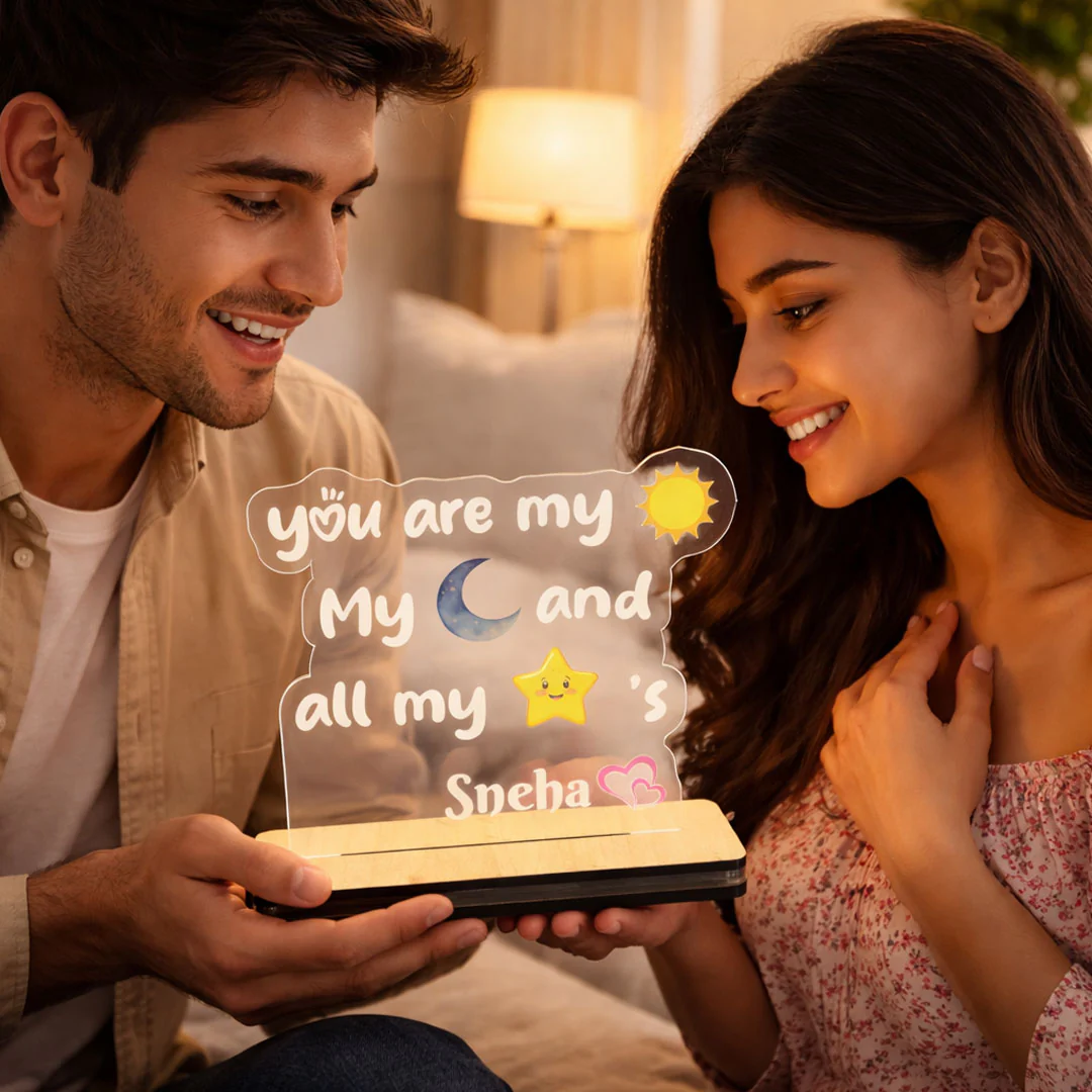 You Are My Sun, Moon & Stars – Personalized Name Acrylic LED Lamp - Image 5