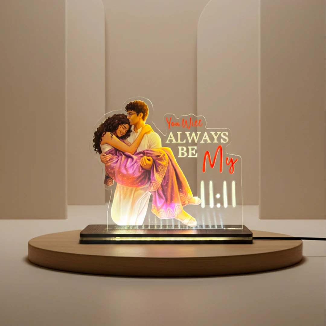 You’ll Always Be My Light – Personalized Couple Acrylic LED Lamp - Image 4