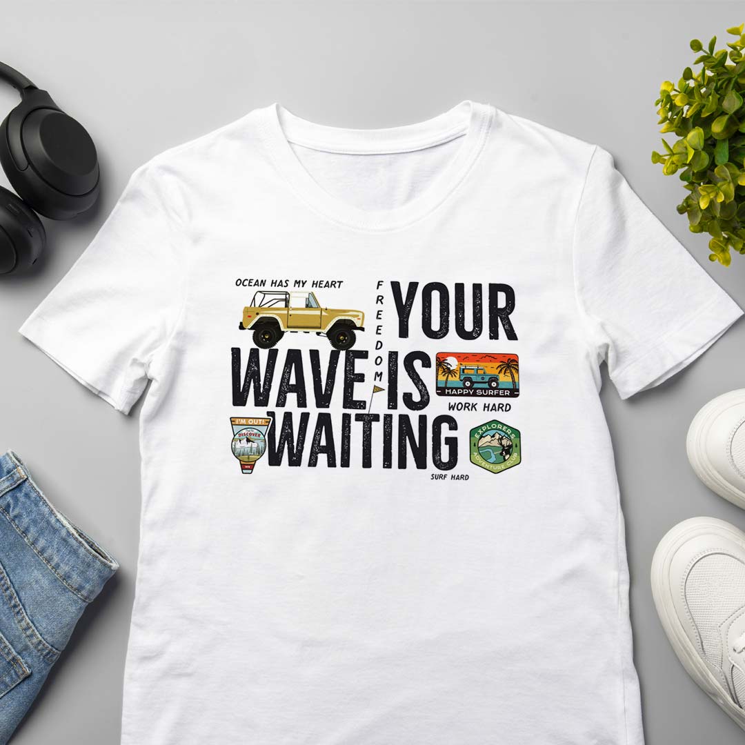 Your Wave is Waiting Regular Graphic Printed T-shirt